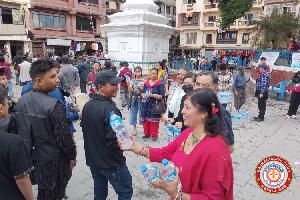 Water Distribution at Buddha Astu Dhatu Nagar Parikrama