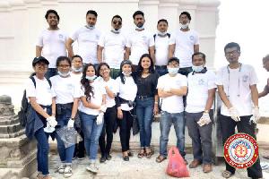 Cleaning program at Swoyambhu